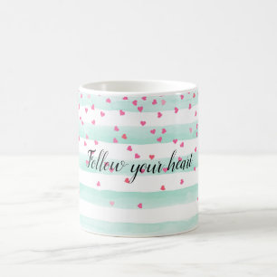 Rosa konfetti i grått Rand Kaffemugg
