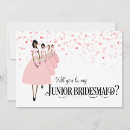 Rosa Konfetti Var Min Junior Bridesmaid Etisk Inbjudningar