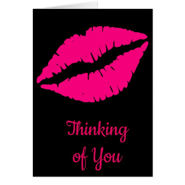 Rosa konst för läppstiftvalentinpop hälsningskort (Framsidan)