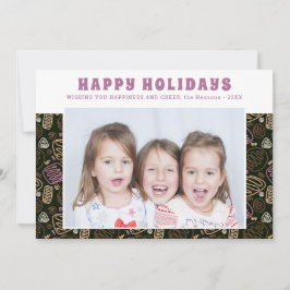 Rosa konst i en linje Konstnärliga helger Familjef Julkort