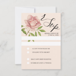 Rosa Konstnärlig vattenfärg Ro Hand-målad OSA Kort