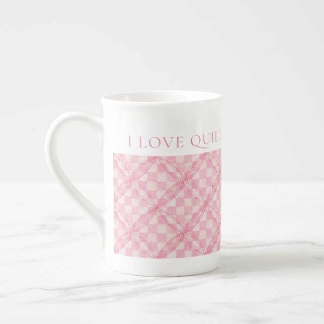ROSA KONTROLLERA QUILT Bone China Mugg + Text Benporslin Mugg (Vänster)
