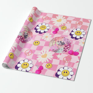 rosa kontrollerad Retro Groovy Presentpapper