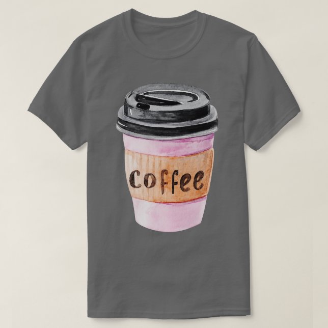Rosa kopp av kaffe t shirt (Design framsida)