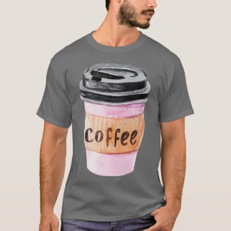 Rosa kopp av kaffe t shirt
