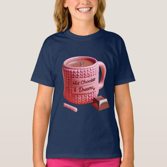 Rosa Kopp och choklad T Shirt (Framsida)