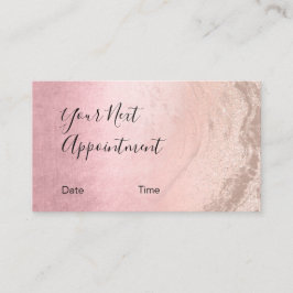 Rosa & koppar ro glitter, makeup artist tidsbeställning kort