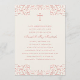 Rosa Kor Baptism/julinbjudning Inbjudningar