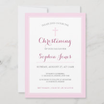 Rosa Kor Christening eller Baptism-inbjudan