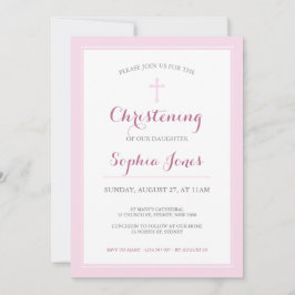 Rosa Kor Christening eller Baptism-inbjudan Inbjudningar