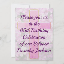 ROSA KOR OCH BLOMMIGT 85:E BIRTHDAY-INBJUDAN