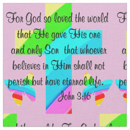 ROSA KOR OCH BUTTERFLY JOHN 3:16 FABRIC TYG