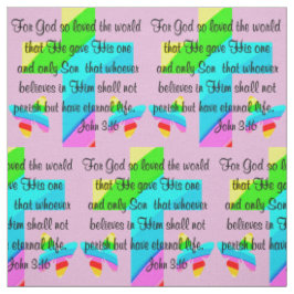 ROSA KOR OCH BUTTERFLY JOHN 3:16 FABRIC TYG