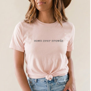 Rosa kor över folkmassor Bondgårdsdjur Country rol T Shirt