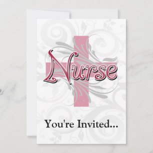 Rosa Kor/Swirl Nurse Inbjudningar