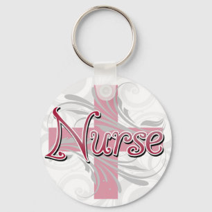 Rosa Kor/Swirl Nurse Nyckelring