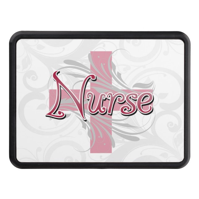 Rosa Kor/Swirl Nurse Skydd För Dragkrok (Framsidan)