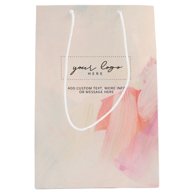 Rosa & korall abstrakt konst företagslogotyp varum (Framsidan)