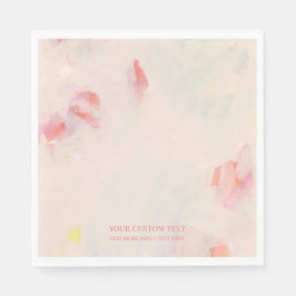 Rosa & korall abstrakt konst målning Anpassad text Pappersservett