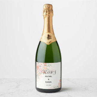 Rosa korall blommande vigsel mini-gnistrande vin