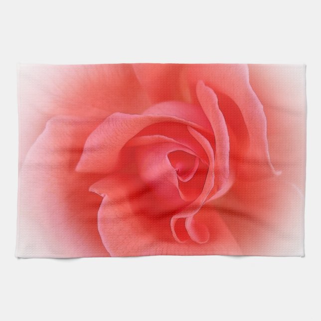 rosa korallros kökshandduk (Horisontell)