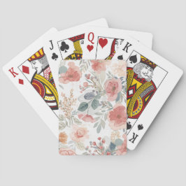 Rosa korallträdgård Blommig akvarellmönster Casinokort