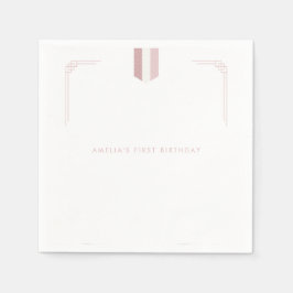 Rosa koreansk flicka 1:a födelsedag Doljanchi Pappersservett