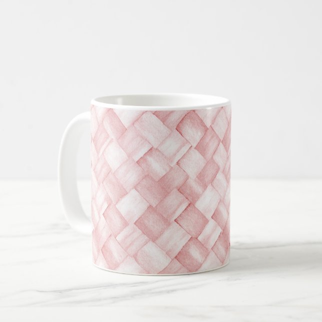 Rosa korgfläta kaffemugg (Framsida vänster)