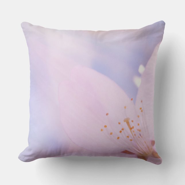 Rosa körsbärsbärs-blommar kudde (Framsida)