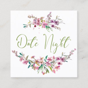 Rosa körsbärsblom Elegant Blommig Dejtingskort Fyrkantigt Visitkort