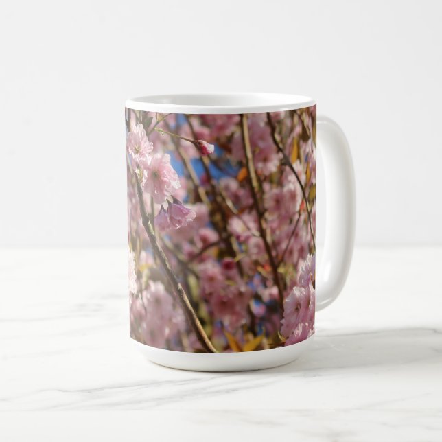 Rosa körsbärsblom i vår kaffemugg (Framsida höger)