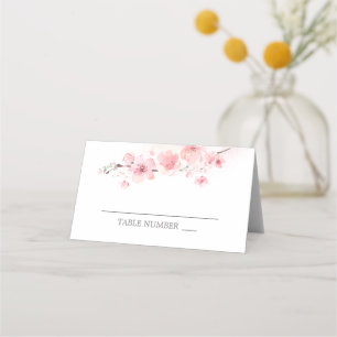 Rosa körsbärsblomflora placeringskort