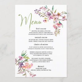 Rosa körsbärsblommande blomster romantisk bröllops meny