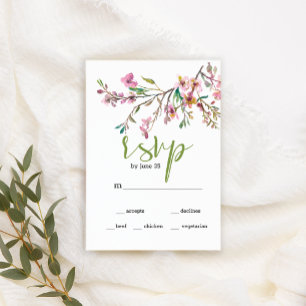 Rosa körsbärsblommande blomsterbröllop RSVP-kort OSA Kort