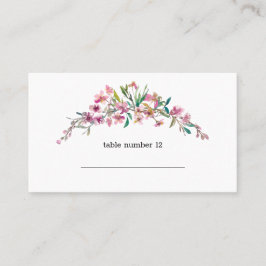 Rosa körsbärsblommande blomsterbröllopskort placeringskort