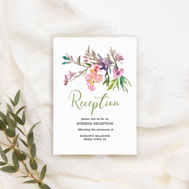 Rosa körsbärsblommande blomsterbröllopskort tilläggskort (Skapare uppladdad)