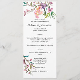 Rosa körsbärsblommande blomsterbröllopsprogram program