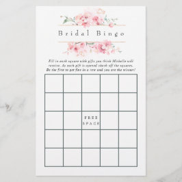 Rosa körsbärsblommas geometriska vårbröllopsbingo