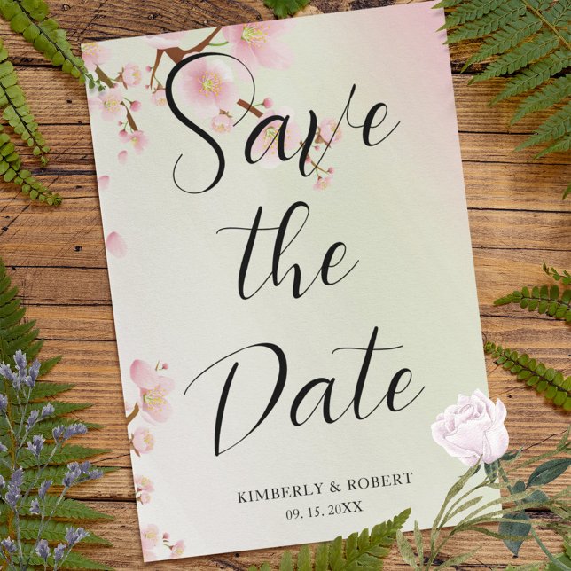 Rosa körsbärsblommor blommar inbjudningar (Skapare uppladdad)