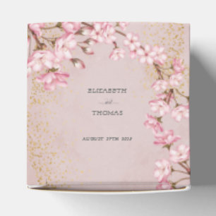 Rosa körsbärsblommor Guld Glitter Bröllopspresentl Presentaskar