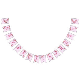 Rosa körsbärsblommor vårblommor Glad födelsedag Vimplar