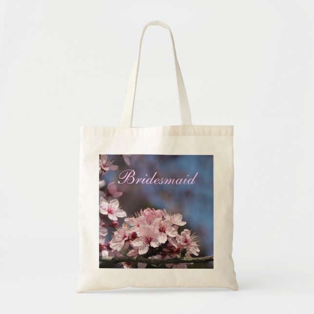 rosa körsbärsblommor vigselväska tygkasse (Framsidan)