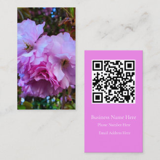 Rosa körsbärsblommor visitkort