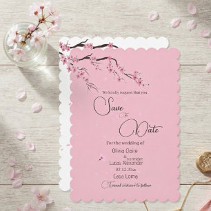 Rosa körsbärsblomning Floral Sakura Akvarell Spara Datumet