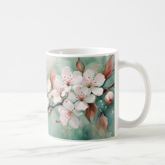 Rosa körsbärsblomning kaffemugg (Höger)