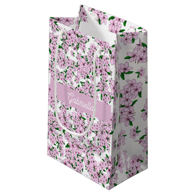Rosa körsbärsblomster Blommönster Namn (Framsidan Vinklad)