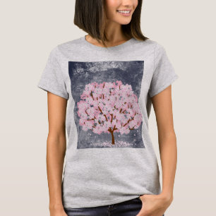 Rosa körsbärsblomstrande träd Kvinnors t-shirt Est