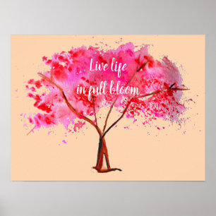 Rosa körsbärsröd blommar för levande oavkortat poster