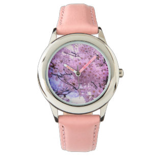 Rosa körsbärsröd blommarklocka armbandsur