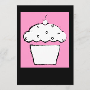 rosa körsbärsröd muffin inbjudningar